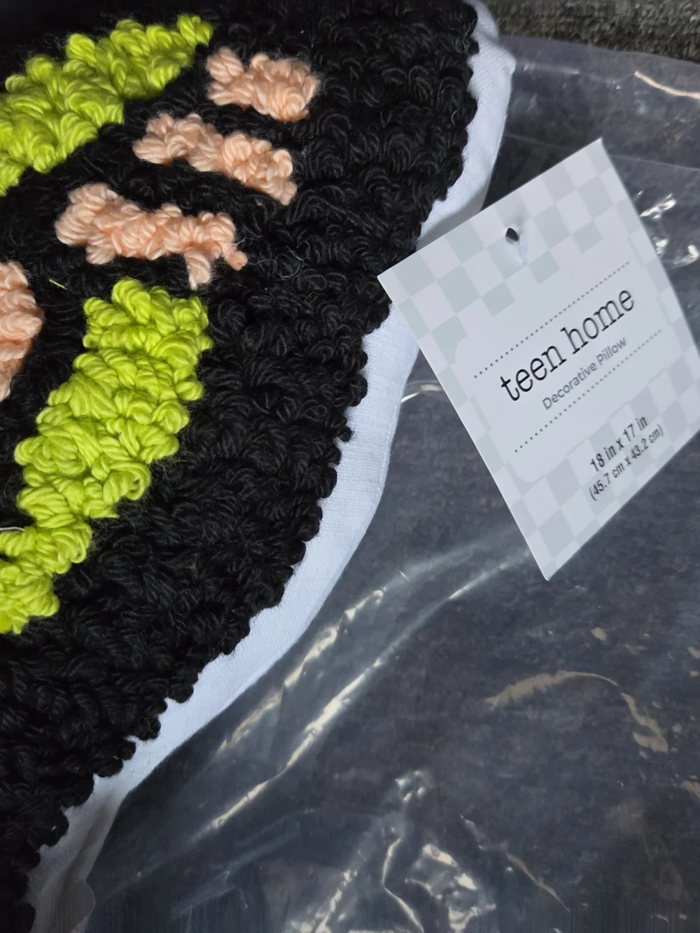Butterfly Crochet Accent in Peach and Lime. New. 18x17